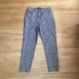 Collectif Leopard Print High-waisted Jeans